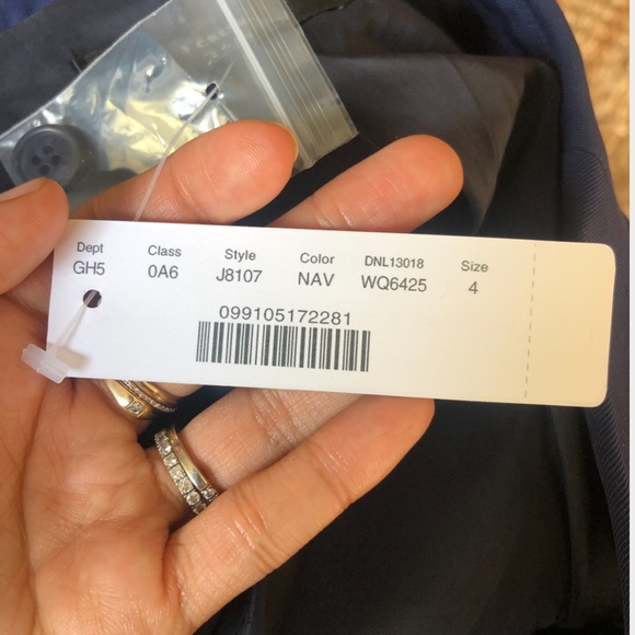 NWT J.Crew Navy Double Breasted Blazer, sz 4 long - Picture 8 of 9